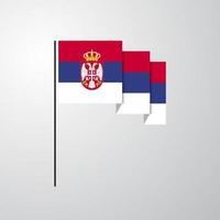 Serbia waving Flag creative background vector