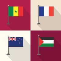 World country flags design vector