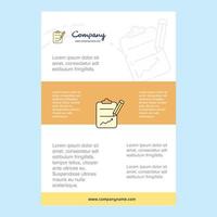 Template layout for clipboard comany profile annual report presentations leaflet Brochure Vector Background