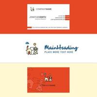 Beautiful Electric power Logo and business card vertical Design Vector