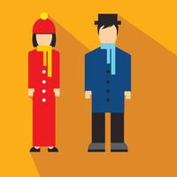 Man and woman flat icon vector