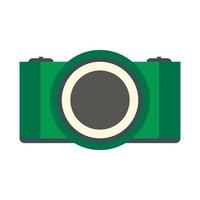 icono plano de cámara verde vector