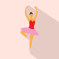 bailarina, plano, icono vector