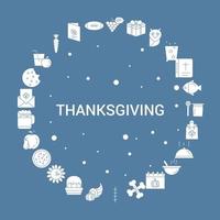 Thanksgiving Icon Set Infographic Vector Template
