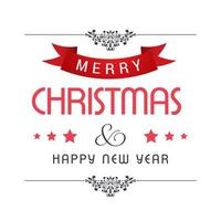 Merry Christmas greetings design with white background vector