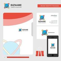 Globe Business Logo File Cover Visiting Card and Mobile App Design Vector Illustration