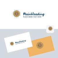 Sunflower vector logotype with business card template Elegant corporate identity Vector