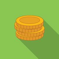 Stack of coins flat icon vector