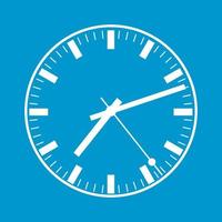 icono de reloj blanco vector