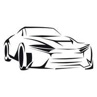 Car silhouette line icon vector