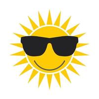 Sun with glasses icon vector