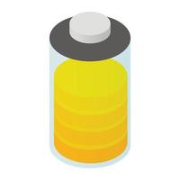Battery isometric 3d icon vector