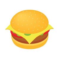 Burger isometric 3d icon vector