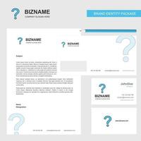 Question mark Business Letterhead Envelope and visiting Card Design vector template