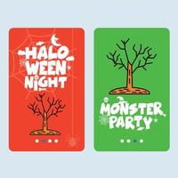 Happy Halloween invitation design with tree vector