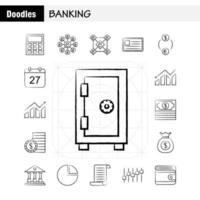 Banking Hand Drawn Icon for Web Print and Mobile UXUI Kit Such as Calc Calculate Calculator Device Operation User Users Group Pictogram Pack Vector