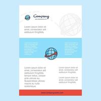 Template layout for Globe comany profile annual report presentations leaflet Brochure Vector Background