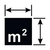 Square meter simple icon vector