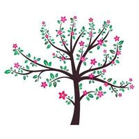 Flower tree icon flat vector. Cherry sakura vector