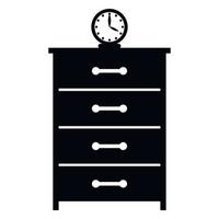 Dresser with a clock simple icon vector