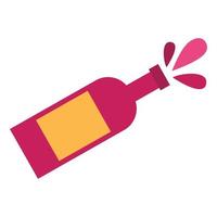 Wine bottle icon flat vector. Drink grape vector