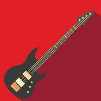 Flat electric guitar icon vector