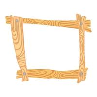 Wooden cartoon frame vector