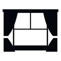 Window with curtains simple icon vector
