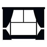 Window with curtains simple icon vector