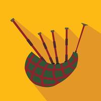 Scottish bagpipe flat icon vector