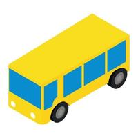 autobús, isométrico, 3d, icono vector