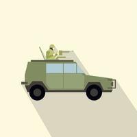 Military war car flat icon vector