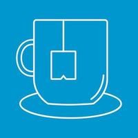 Cup of tea thin line icon vector