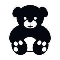 Bear toy simple icon vector