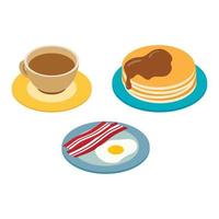 desayuno icono 3d isométrica vector