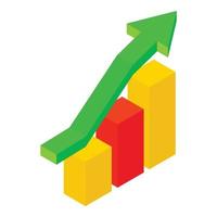 New growth chart isometric icon vector