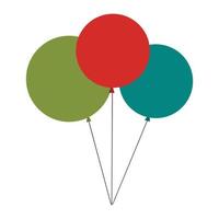 vector plano de icono de globos de cumpleaños. color helio