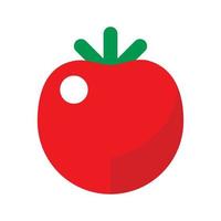 Red tomato icon flat vector. Vegetable plant vector