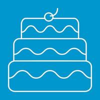 New birthday cake thin line icon vector