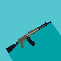 Submachine gun flat icon vector