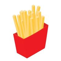 French fries isometric 3d icon vector