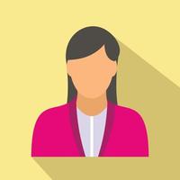 New girl avatar icon vector