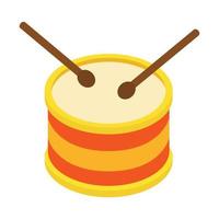 Drum isometric 3d icon vector