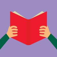 Reading book flat icon vector