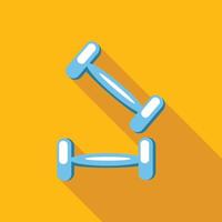 Two dumbbells flat icon vector