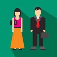 Man and woman flat icon vector