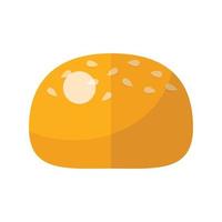 Bread bakery icon flat vector. Pastry bun vector