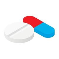 Pills isometric 3d icon vector
