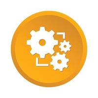 Gear yellow icon vector