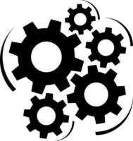 engranajes y cogs ilustración vectorial en estilos en blanco y negro vector